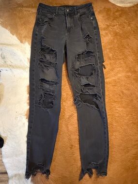 American Eagle Outfitters Black Ripped Skinny Jeans
